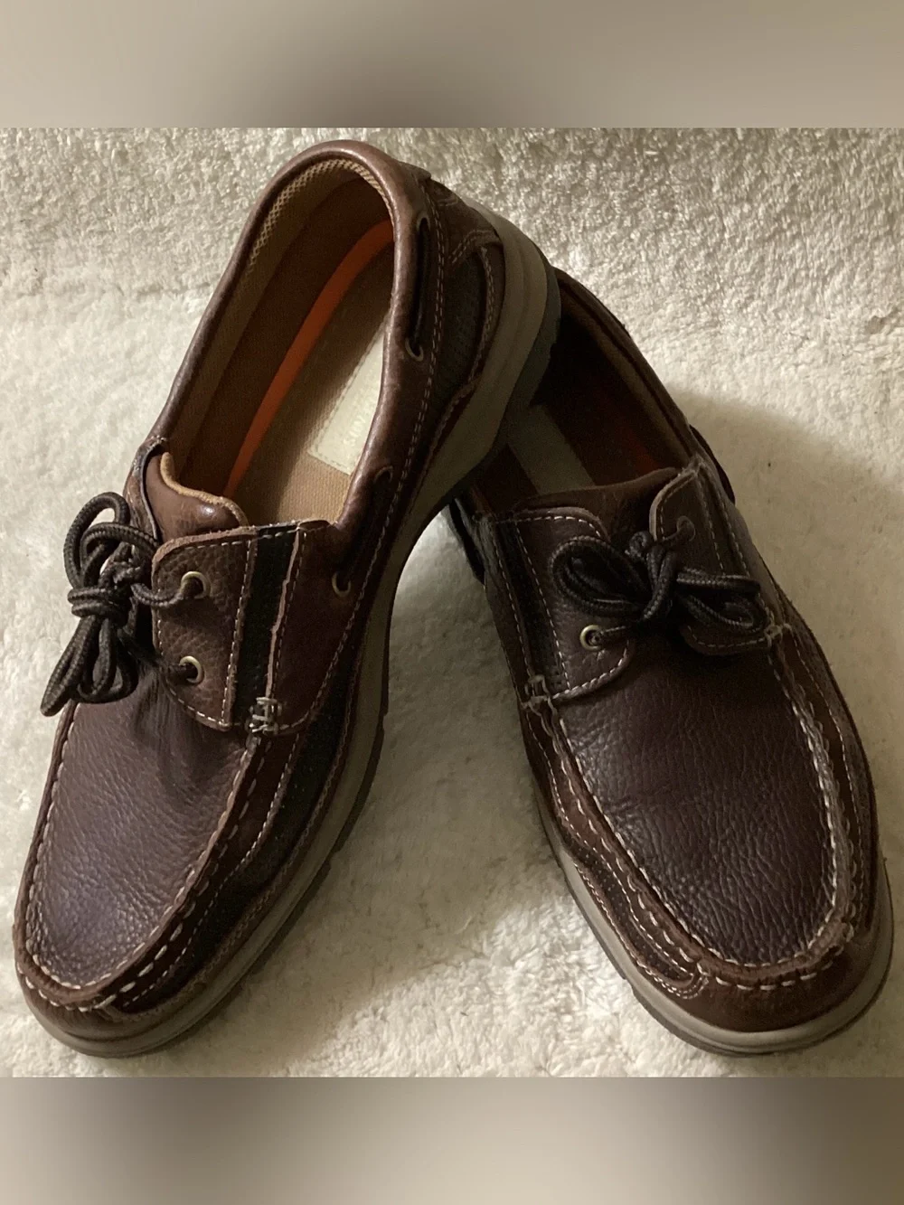 Reel Legends Navigator Genuine Leather Men's Brown Boat Shoes Comfort Walking12W